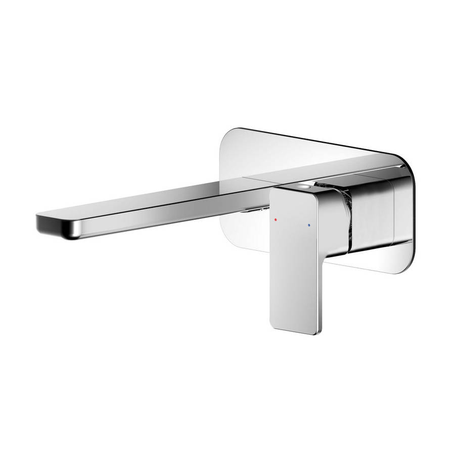 Nuie Windon Chrome Wall Mounted 2TH Basin Mixer