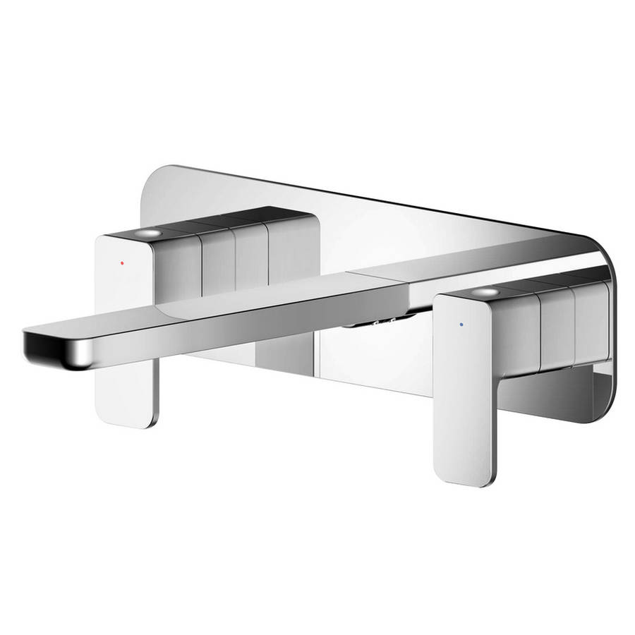 Nuie Windon Chrome Wall Mounted 3TH Basin Mixer