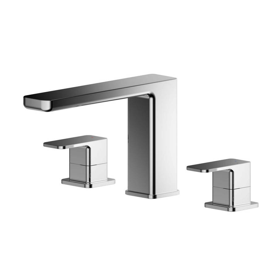 Nuie Windon Chrome Deck Mounted 3TH Bath Filler