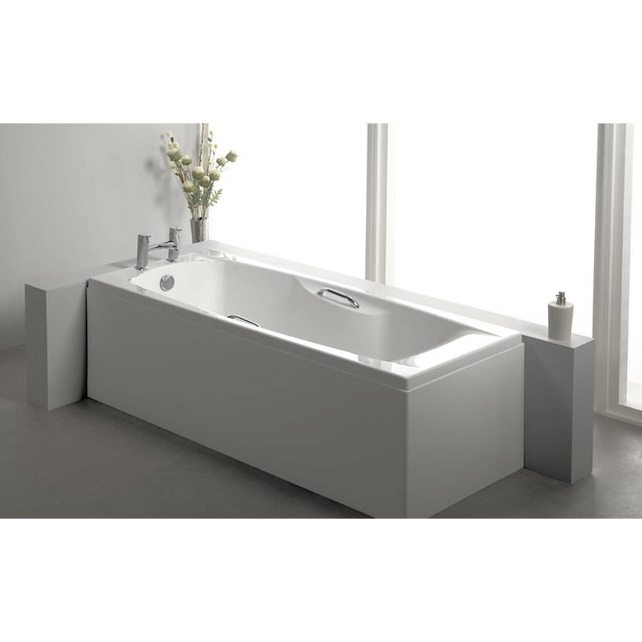 WSB-Carron Imperial 1400 x 700mm Single Ended Carronite Bath with Grips-2