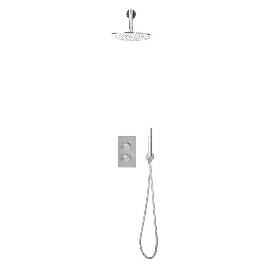 Scudo Core Chrome Concealed Shower Set with Fixed Head and Handset