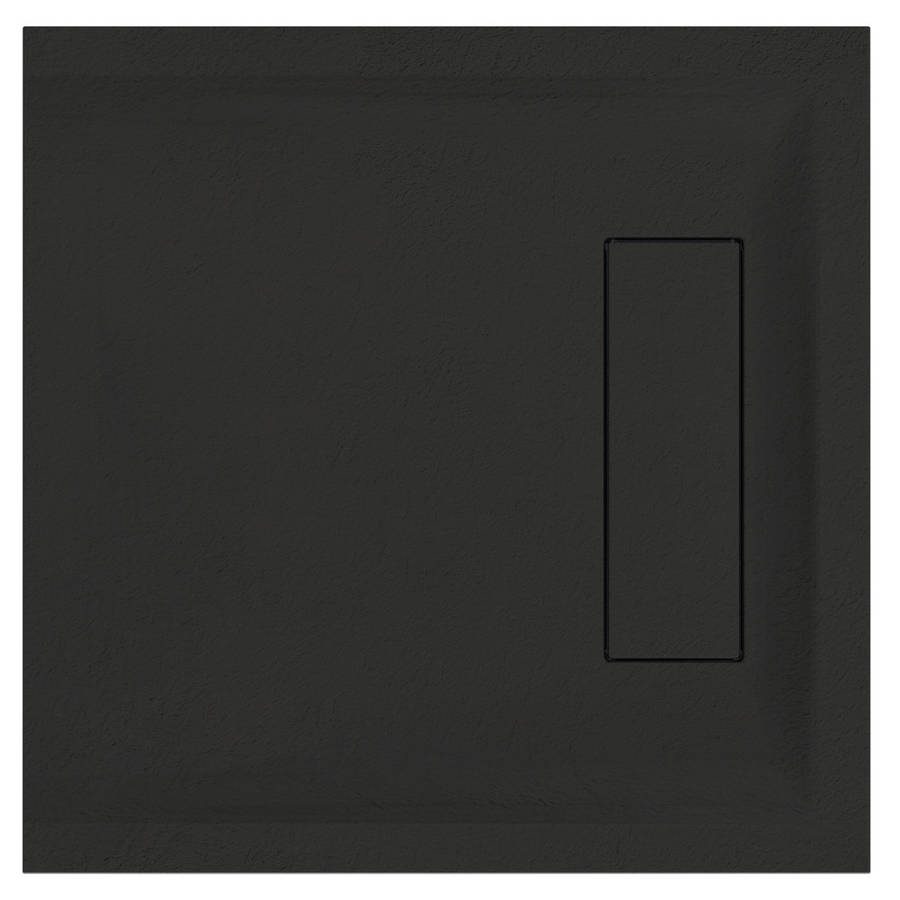 Roman Infinity 800mm Black Slate Square Shower Tray