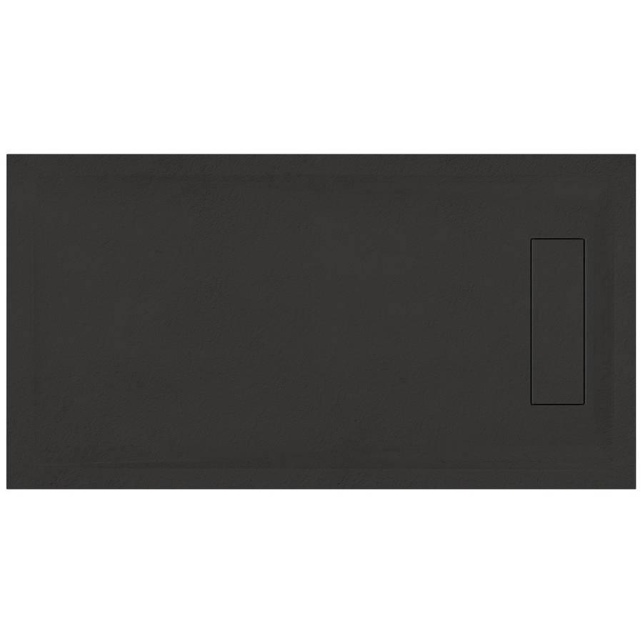 Roman Infinity 1000 x 800mm Black Slate Rectangular Shower Tray