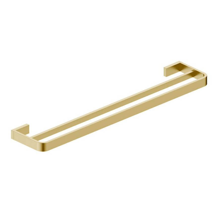 Scudo Roma Brushed Brass Double Towel Rail