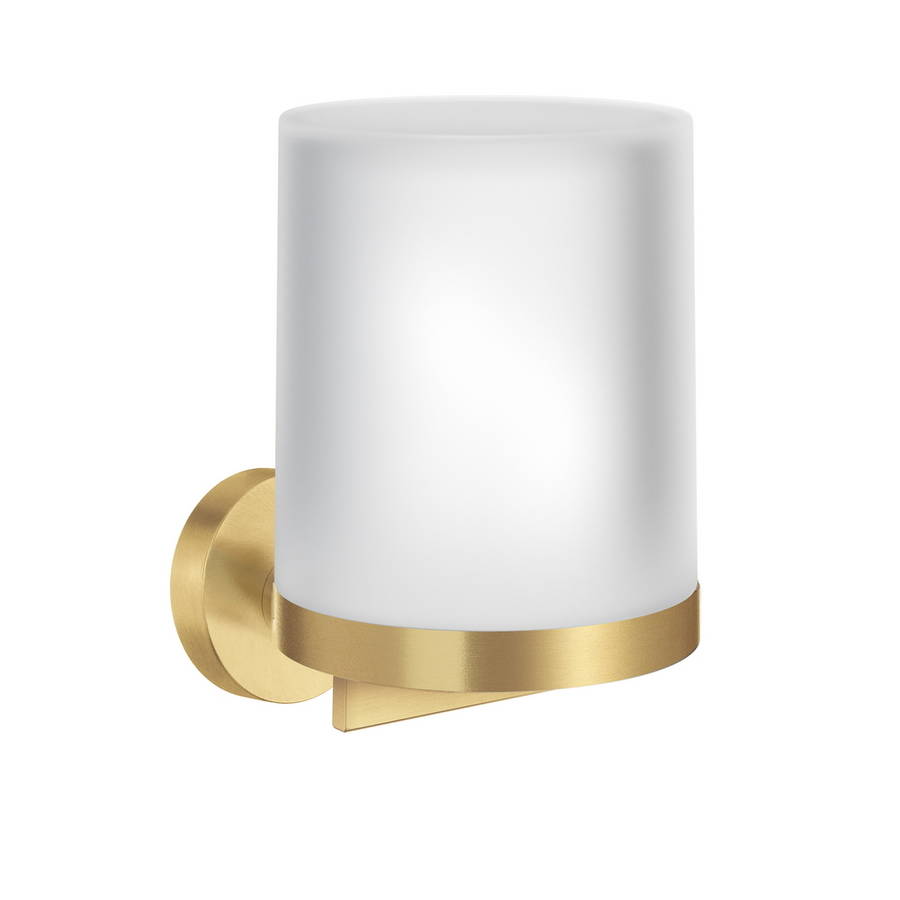 Smedbo Home Brushed Brass Soap Dispenser 150ml Frosted Glass Container