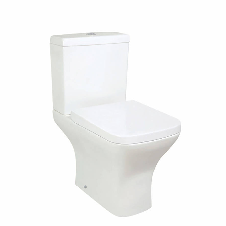 Scudo Porto Rimless Open Back Pan with Cistern and Wrap Over Seat