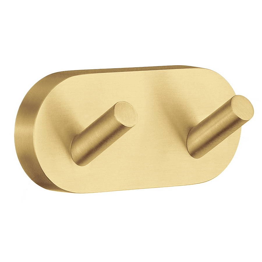 Smedbo Home Brushed Brass Double Towel Hook