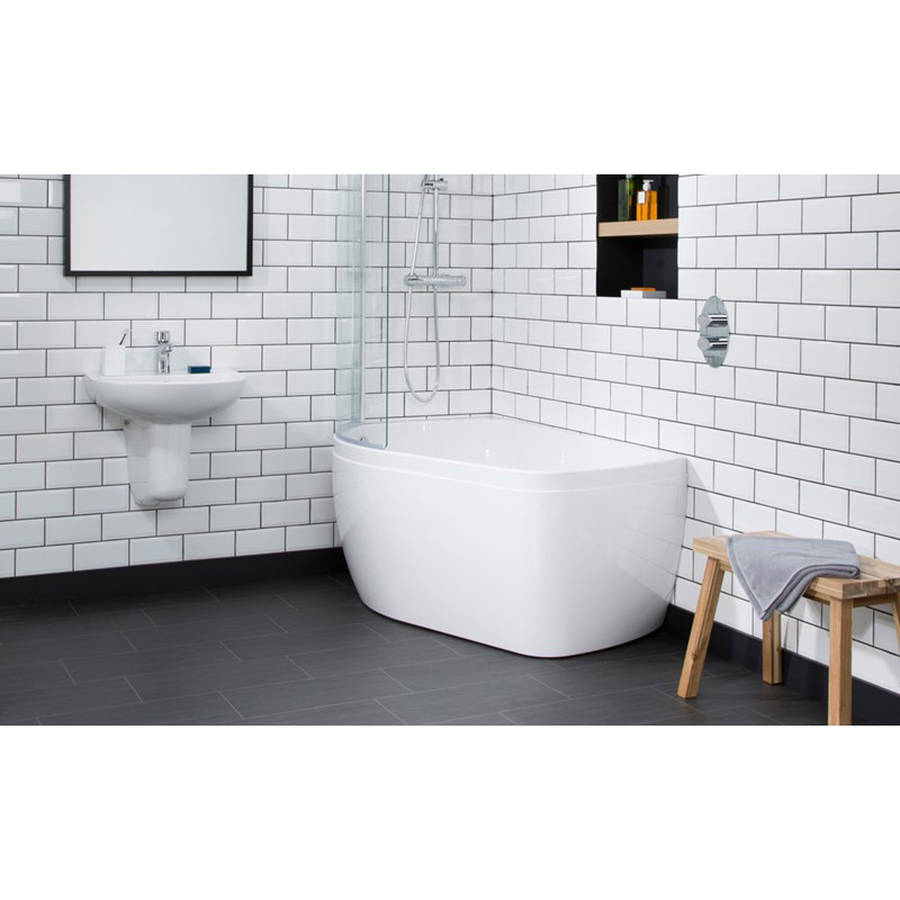 Carron Profile 1500 x 900mm LH Carronite Shower Bath-2