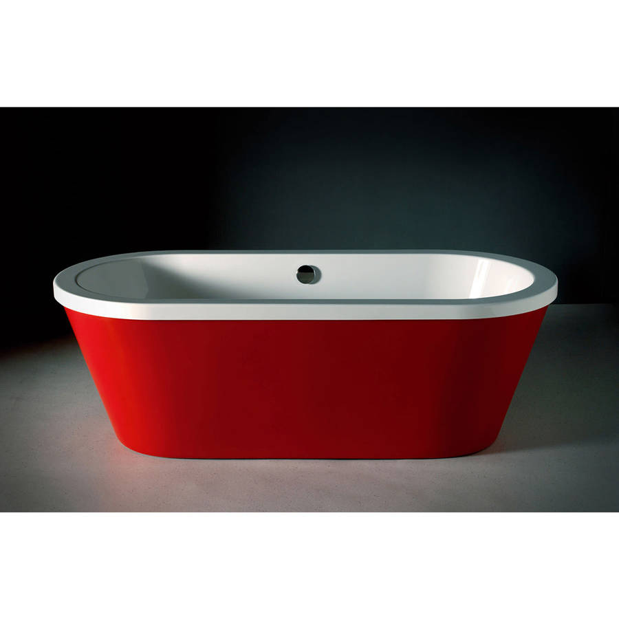 Carron Halcyon Oval 1750 x 800mm Red Freestanding Double Ended Carronite Bath-2