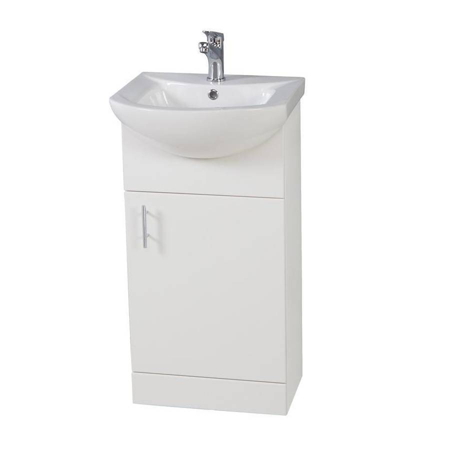 Scudo Lanza 450mm Gloss White Floorstanding Vanity Unit and Basin