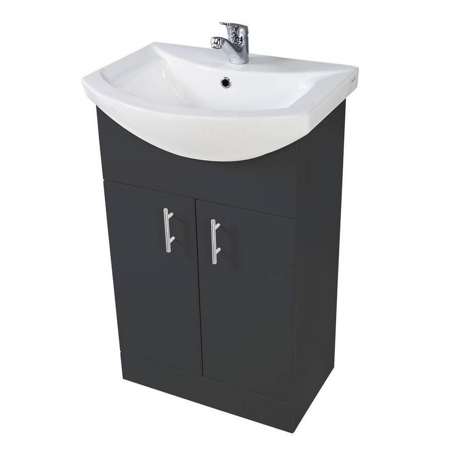 Scudo Lanza 550mm Anthracite Floorstanding Vanity Unit and Basin