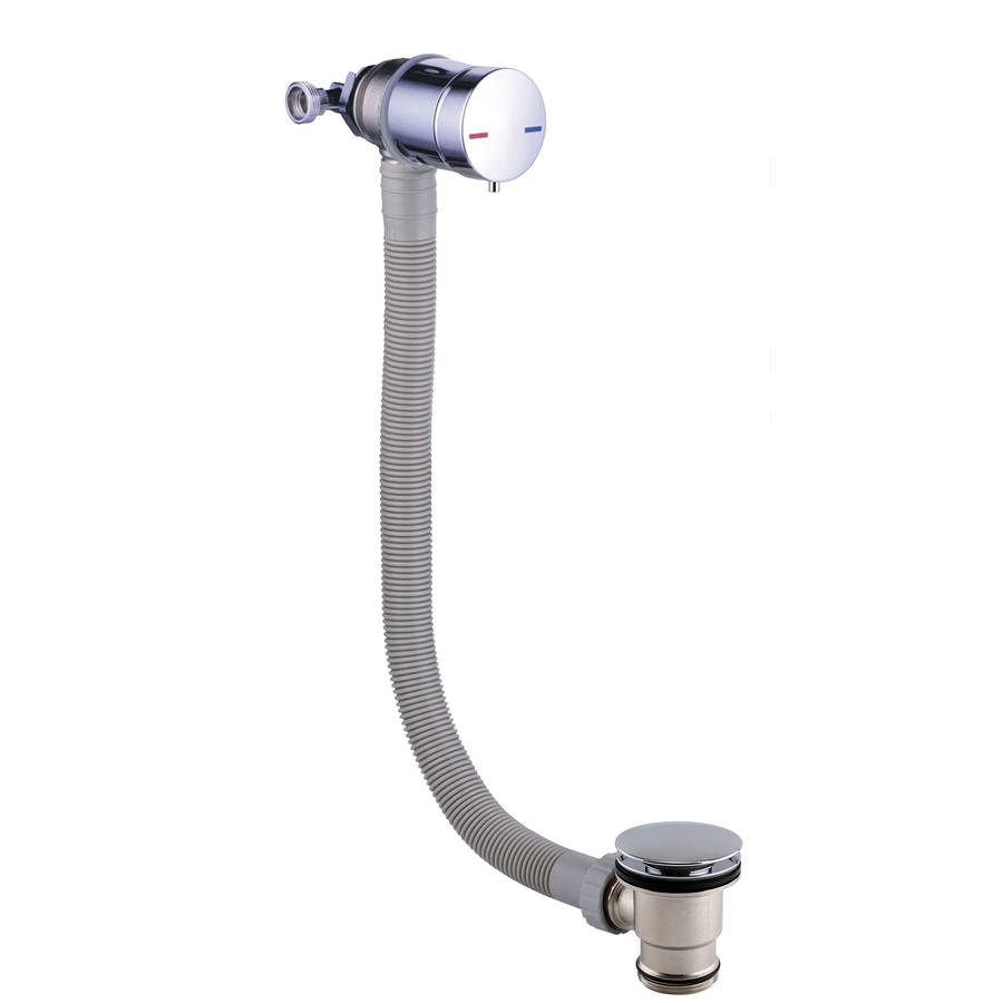Scudo Chrome Overflow Bath Filler with Sprung Waste 