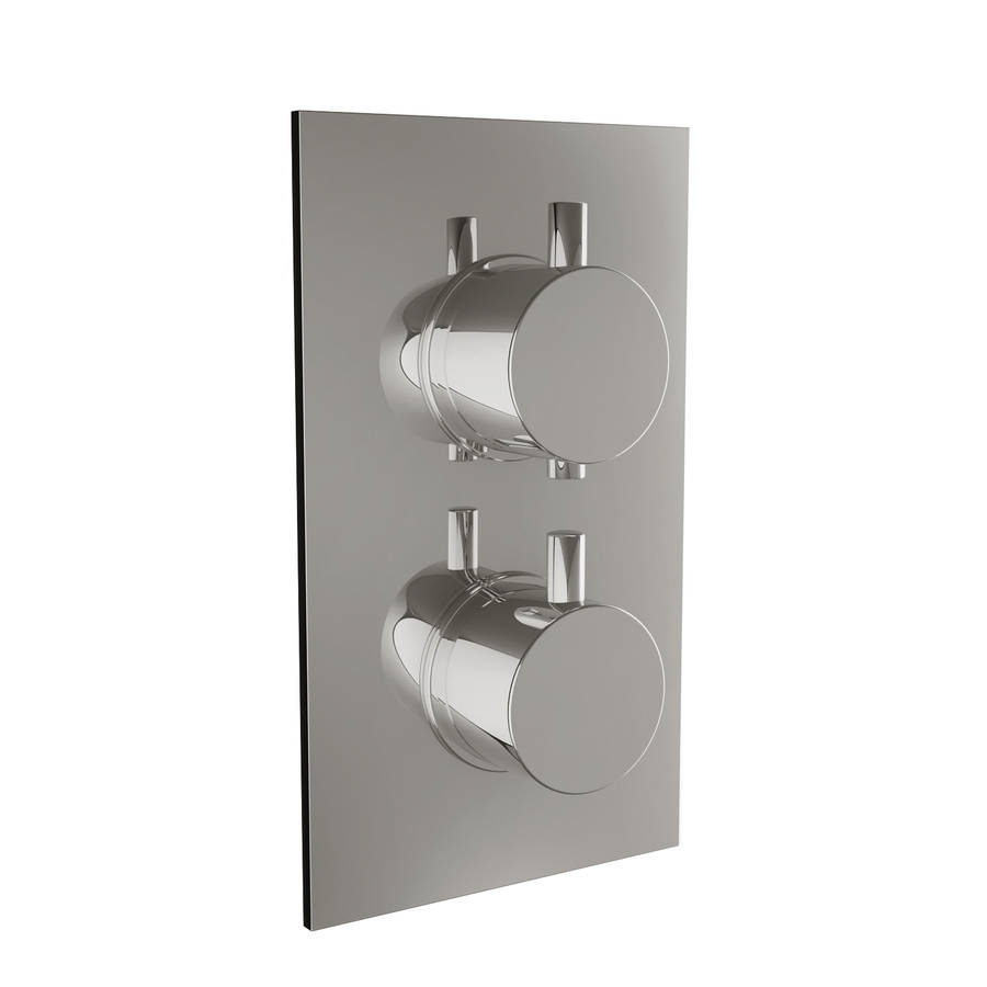 Scudo Chrome Twin Rounded Handle Concealed Shower Valve