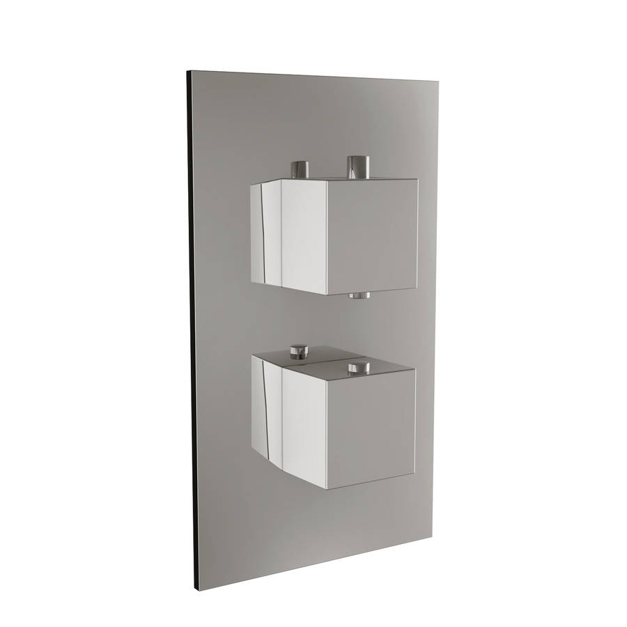 Scudo Chrome Twin Squared Handle Concealed Shower Valve
