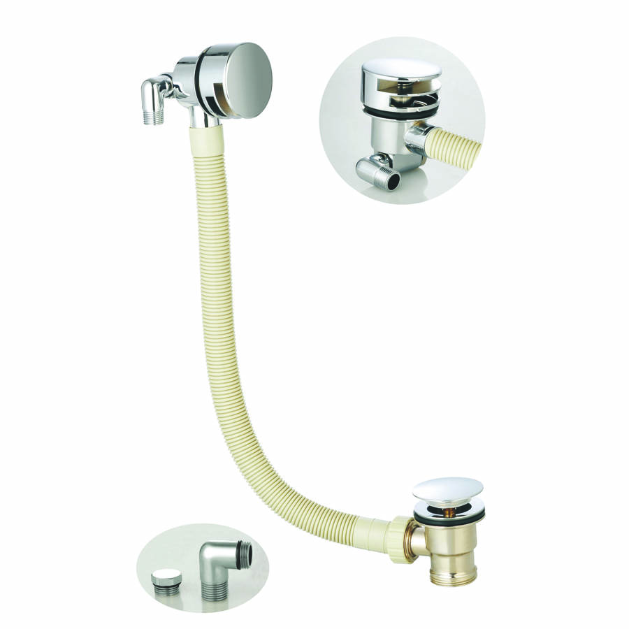 Scudo Chrome Round Bath Filler with Waste and Overflow
