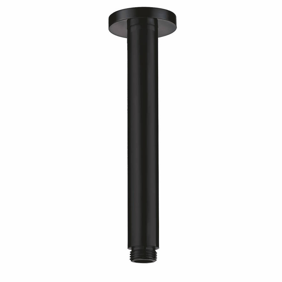 Scudo Black Round Ceiling Mounted Shower Arm
