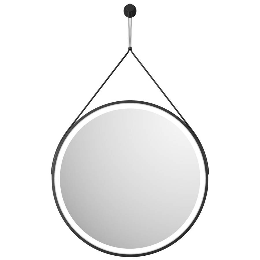 Scudo Belini 600mm Black Round LED Hanging Mirror