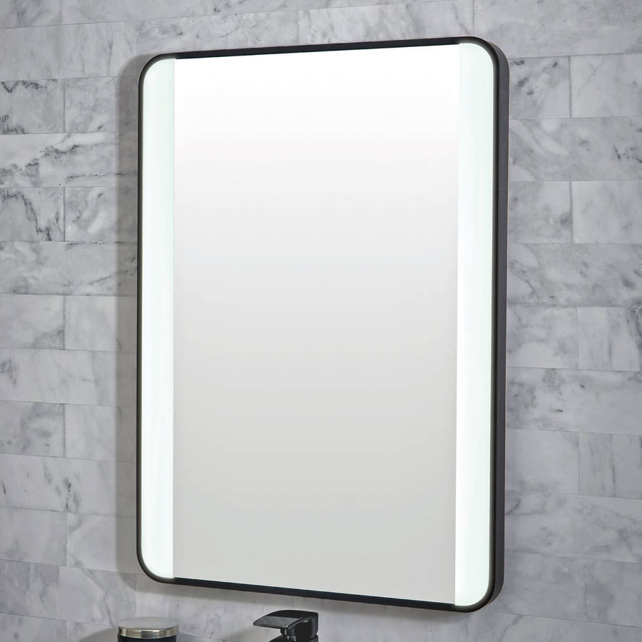 Scudo Mono 500 x 700mm Matt Black Soft Edge LED Mirror
