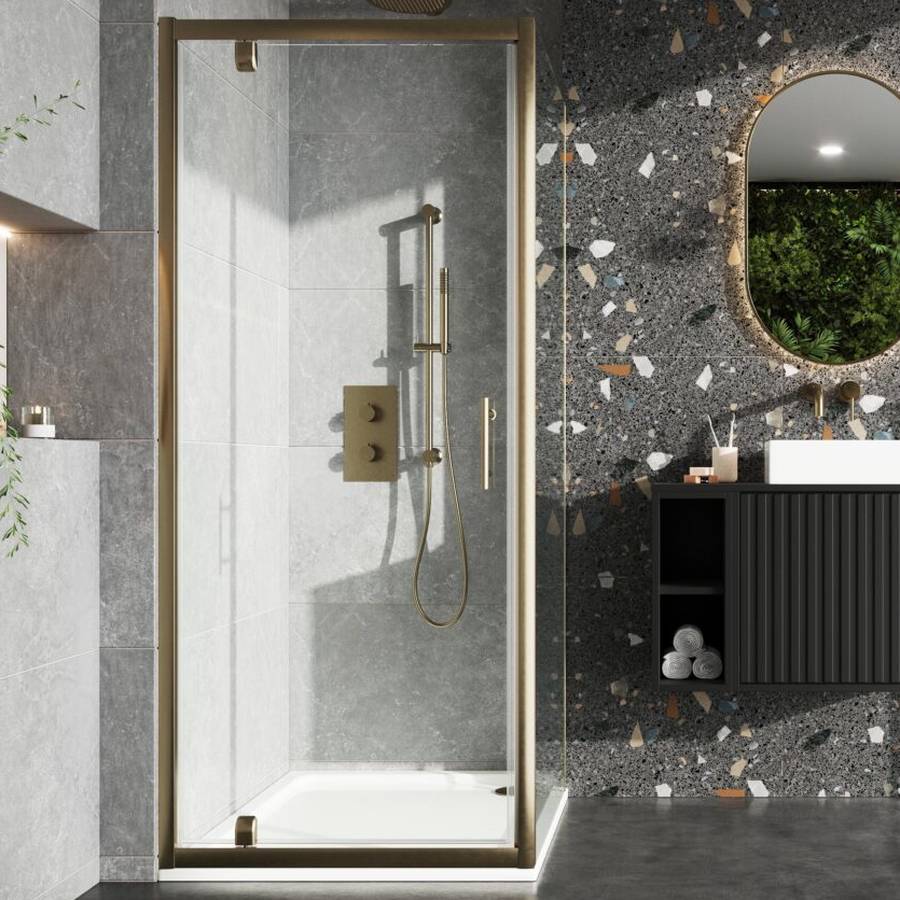 Scudo 20mm Brushed Brass Shower Extension Profile