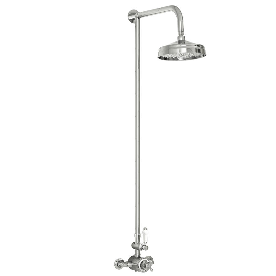 Scudo Traditional Chrome Rigid Riser Shower with Fixed Head