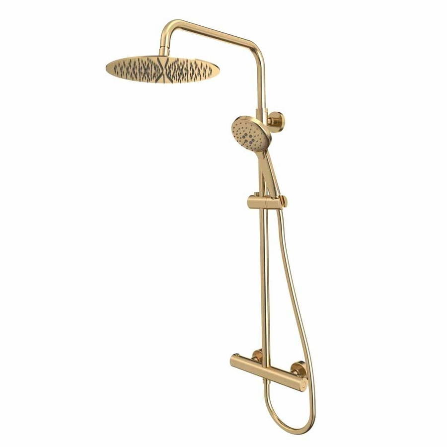 Tavistock Quantum Cool Touch Thermostatic Dual Function Bar Shower System Brushed Brass