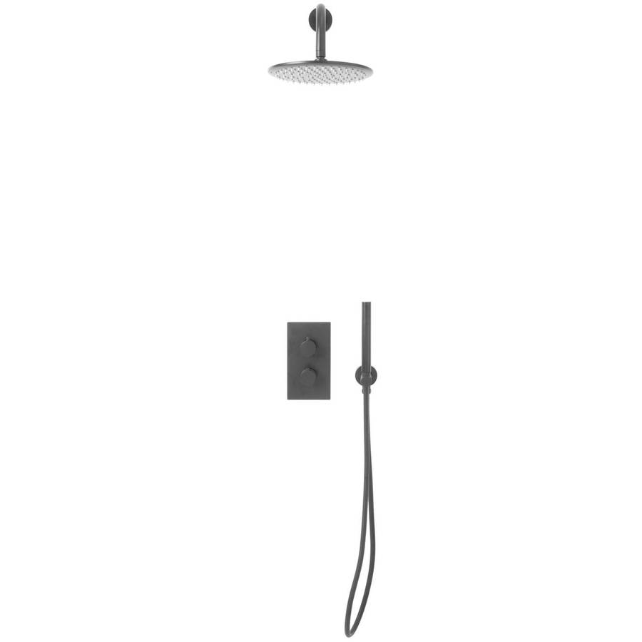 Scudo Core Gunmetal Concealed Shower Set with Fixed Head and Handset