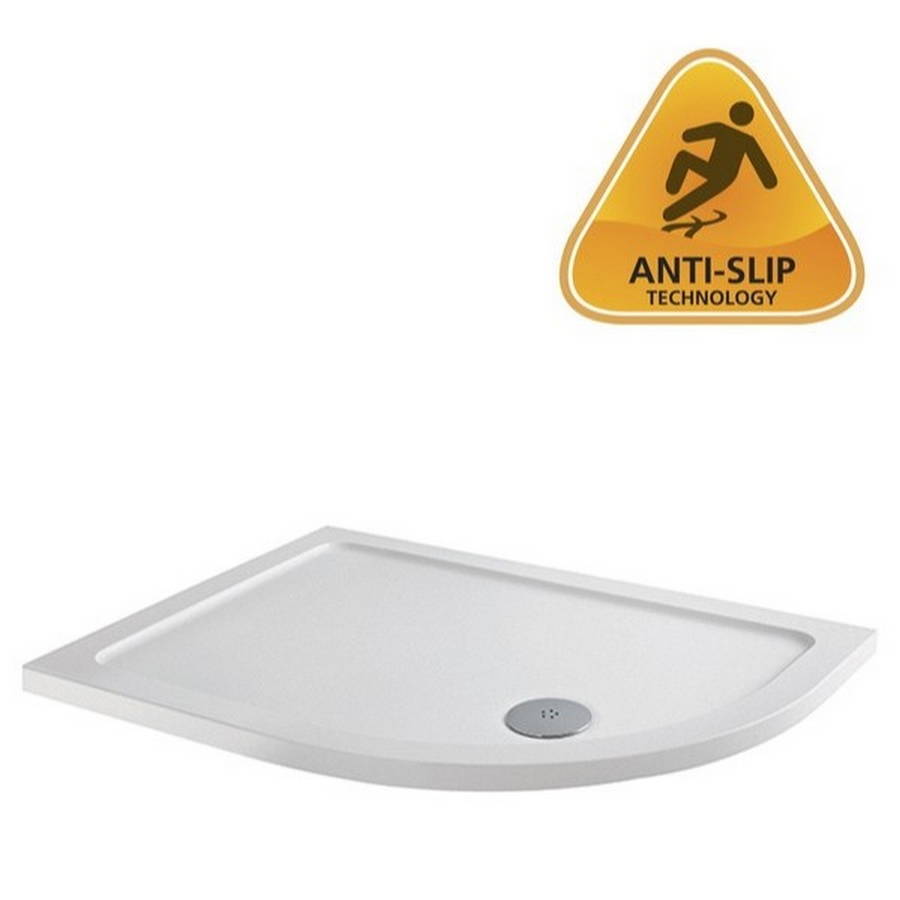 MX Ducostone 1000 x 800mm Right Hand Anti Slip Offset Quadrant Shower Tray with Waste