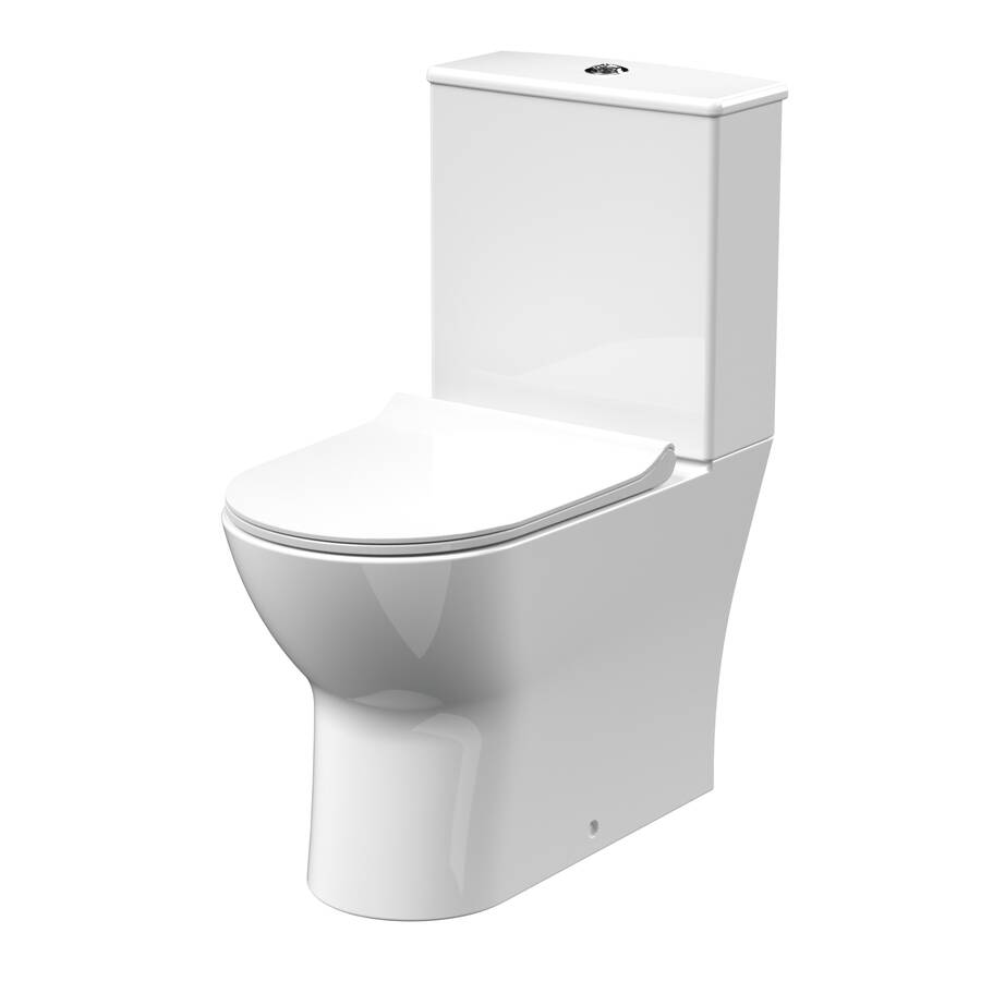 Nuie Freya Compact Flush to Wall Pan With Cistern and Soft Closing Seat