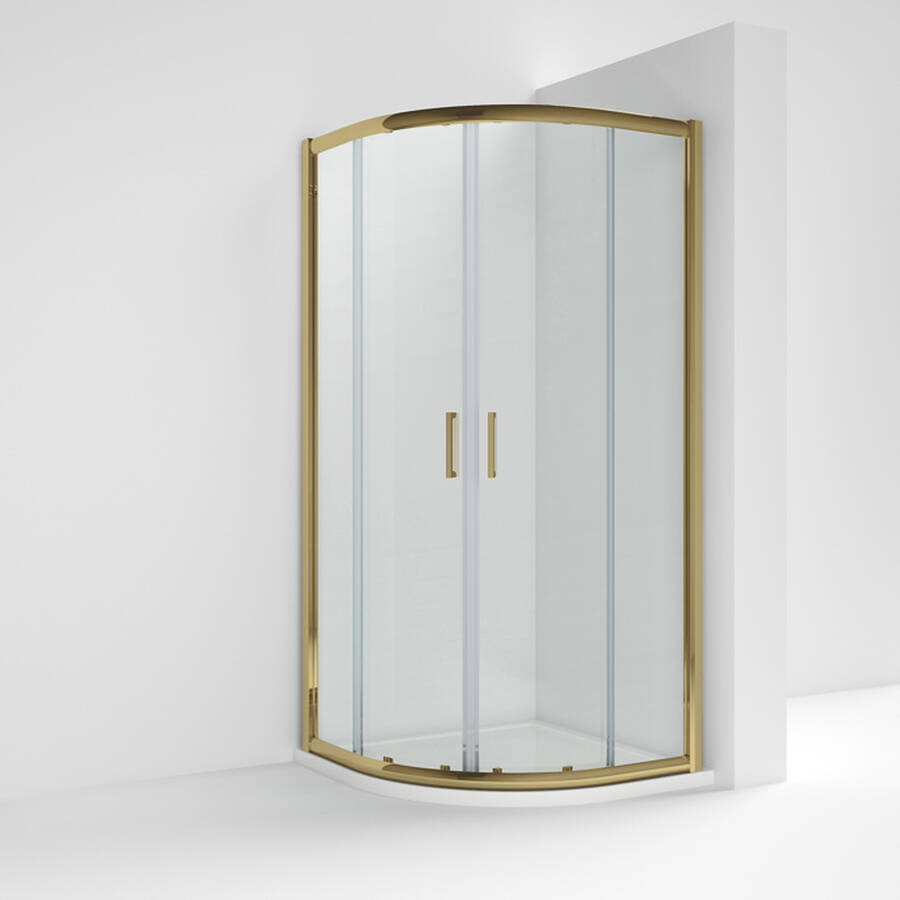 Nuie Rene 900mm Brass Framed Quadrant Shower Enclosure