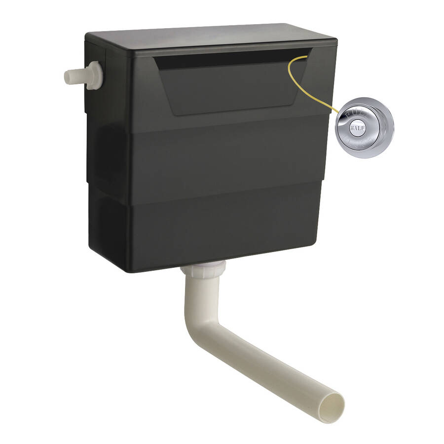 Nuie Concealed Dual Flush Cistern with Chrome Traditional Flush Button