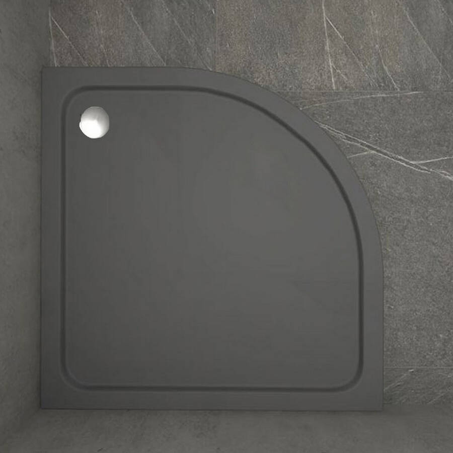 Kudos Kstone 800mm Anti Slip Slate Grey Quadrant Shower Tray