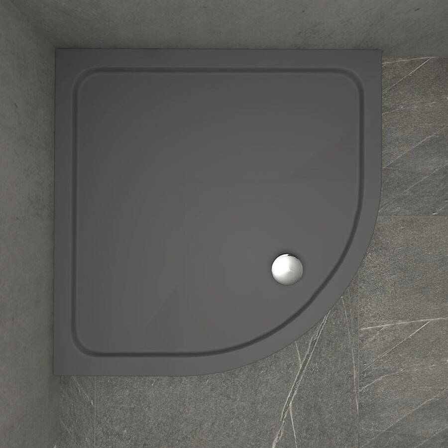 Kudos Kstone 900mm Anti Slip Slate Grey Quadrant Shower Tray