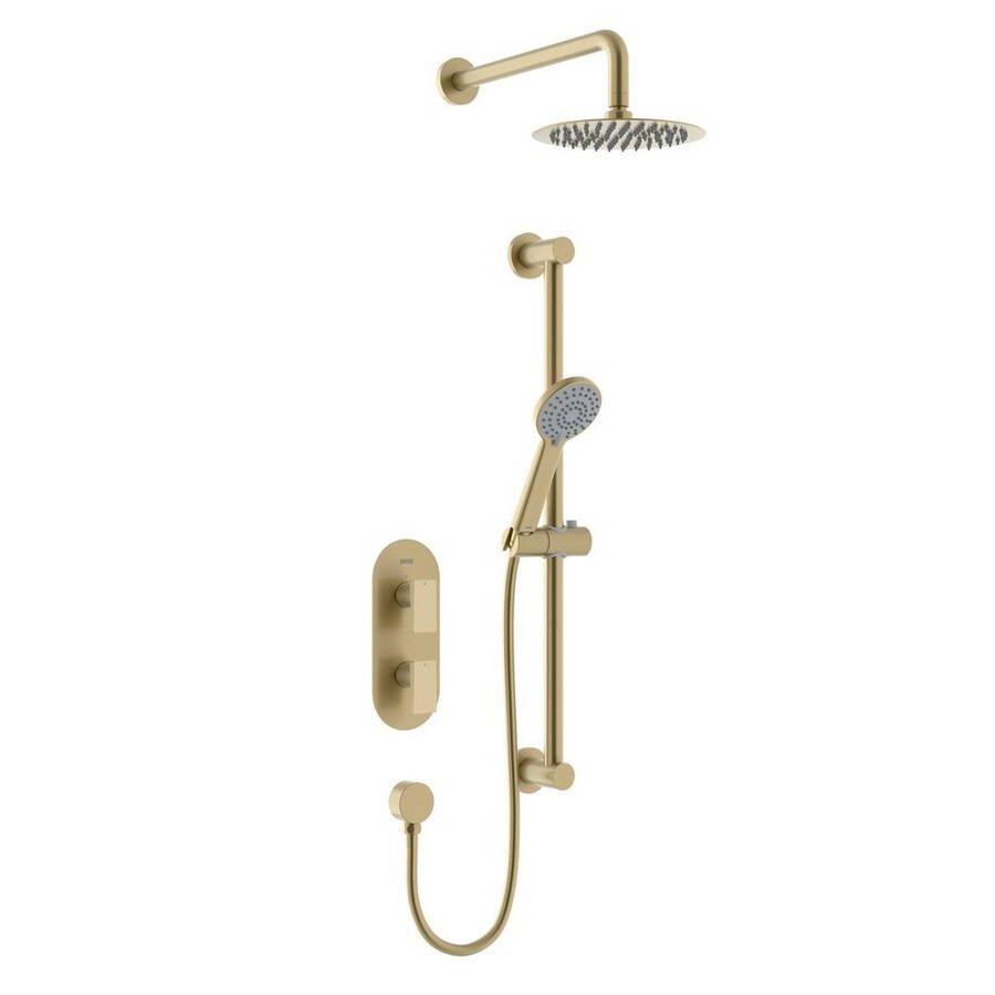 Bristan Frammento Brushed Brass Concealed Shower Pack