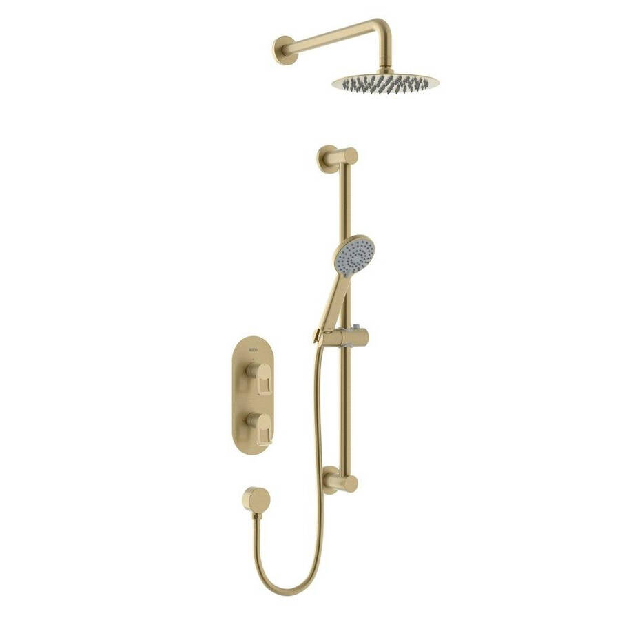 Bristan Saffron Brushed Brass Concealed Dual Control Shower Pack