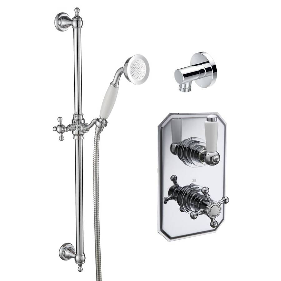 Trisen Sterma Chrome Traditional Concealed Thermostatic Shower Set