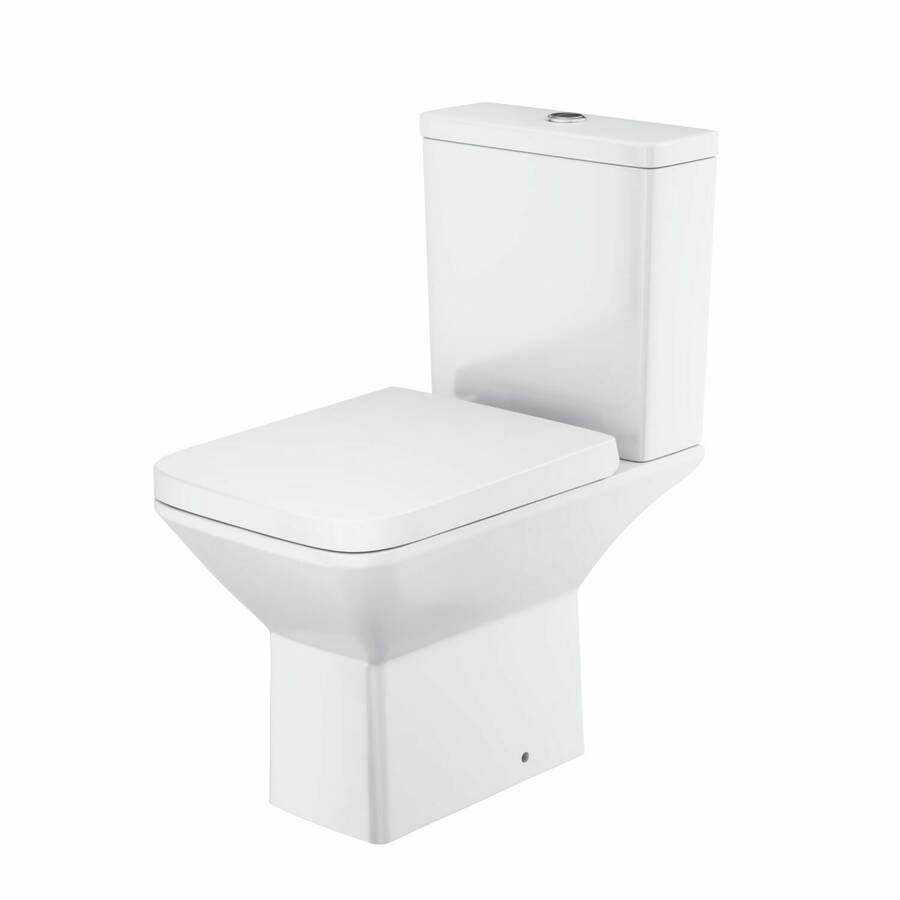 Scudo Puriti Rimless Open Back Pan with Cistern and Wrap Over Seat