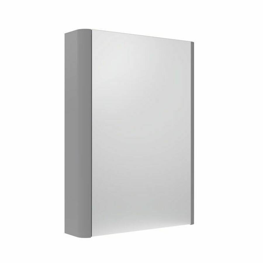 Tavistock Compass 500mm Gloss Light Grey Single Door Mirror Cabinet
