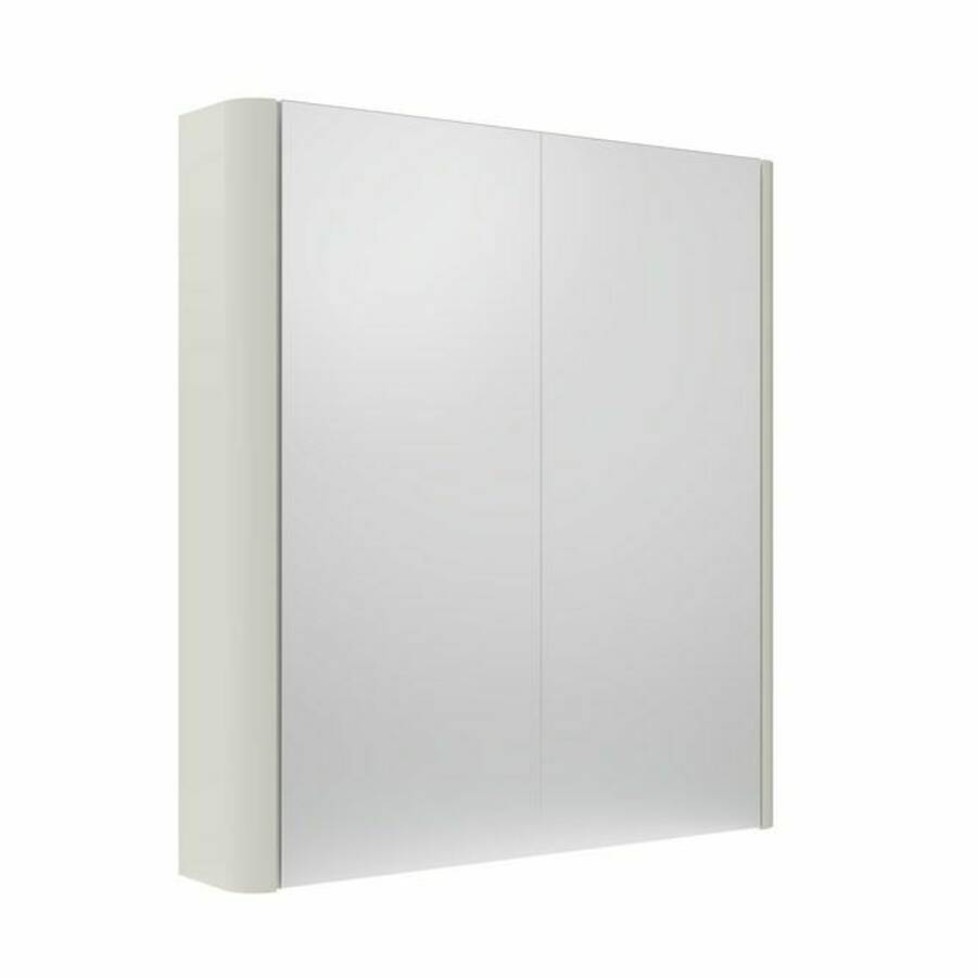 Tavistock Compass 600mm Gloss White Double Door Mirror Cabinet