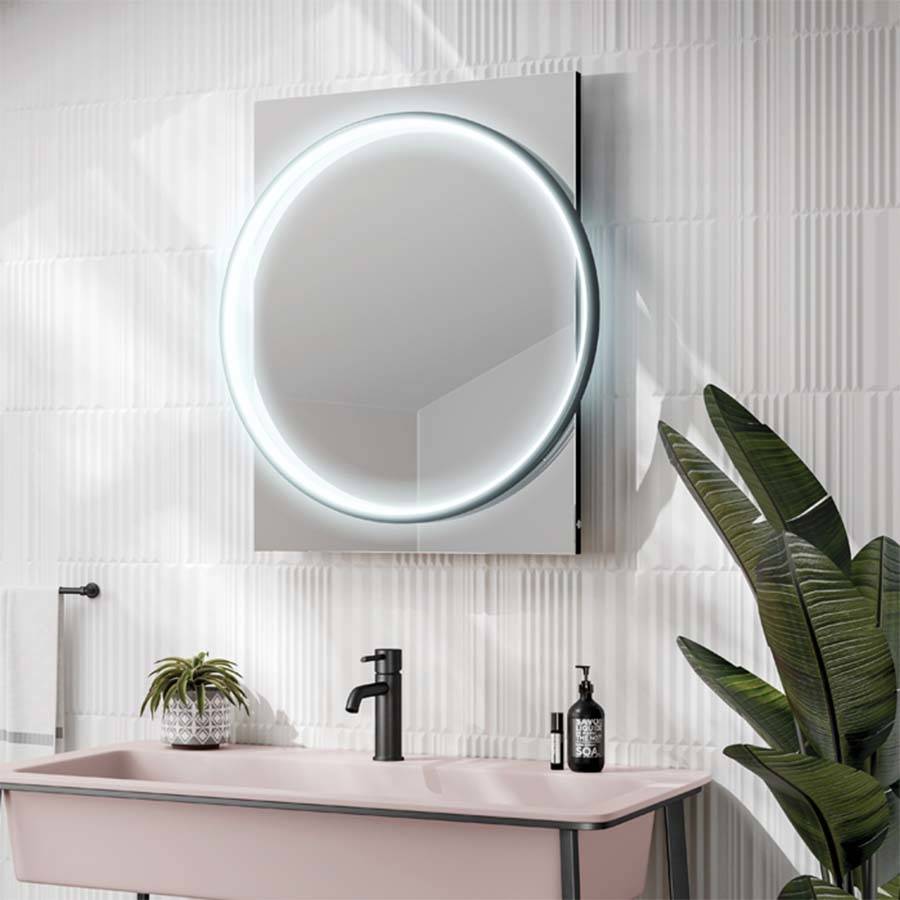 HiB Solas 60 Black LED Bathroom Mirror-2