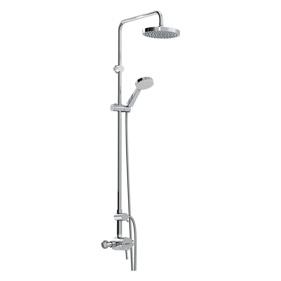 WS-Bristan Prism Thermostatic Exposed Shower Valve with Diverter and Rigid Riser Kit-1