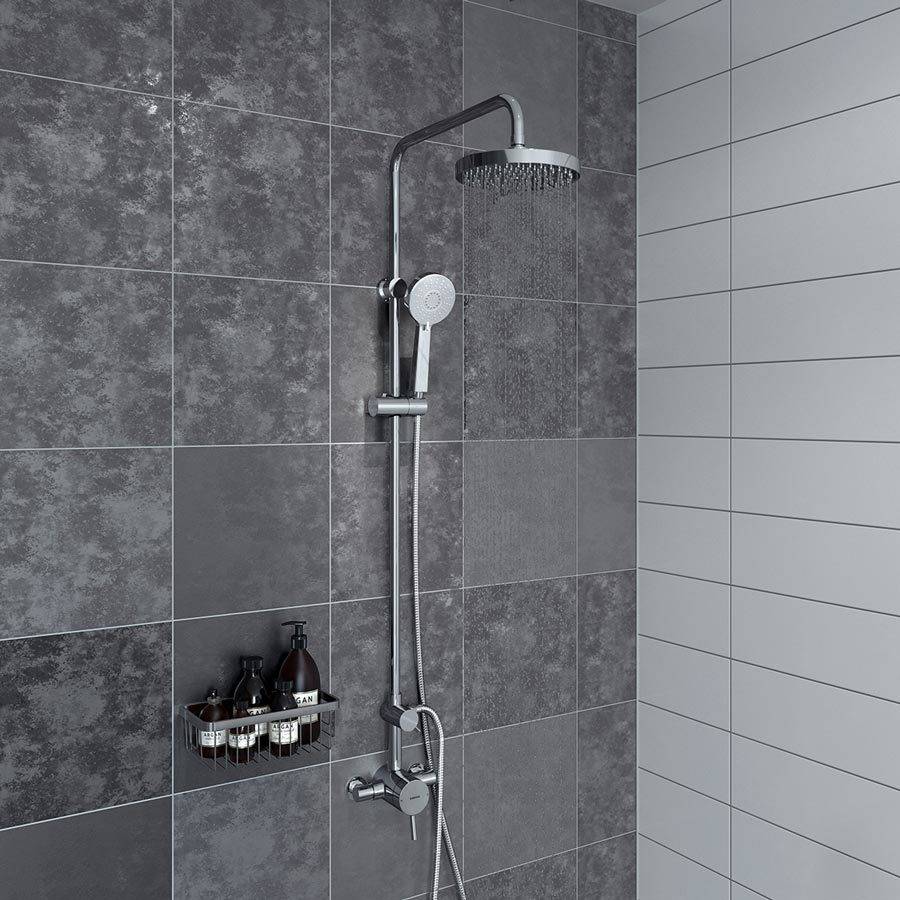 WS-Bristan Prism Thermostatic Exposed Shower Valve with Diverter and Rigid Riser Kit-2