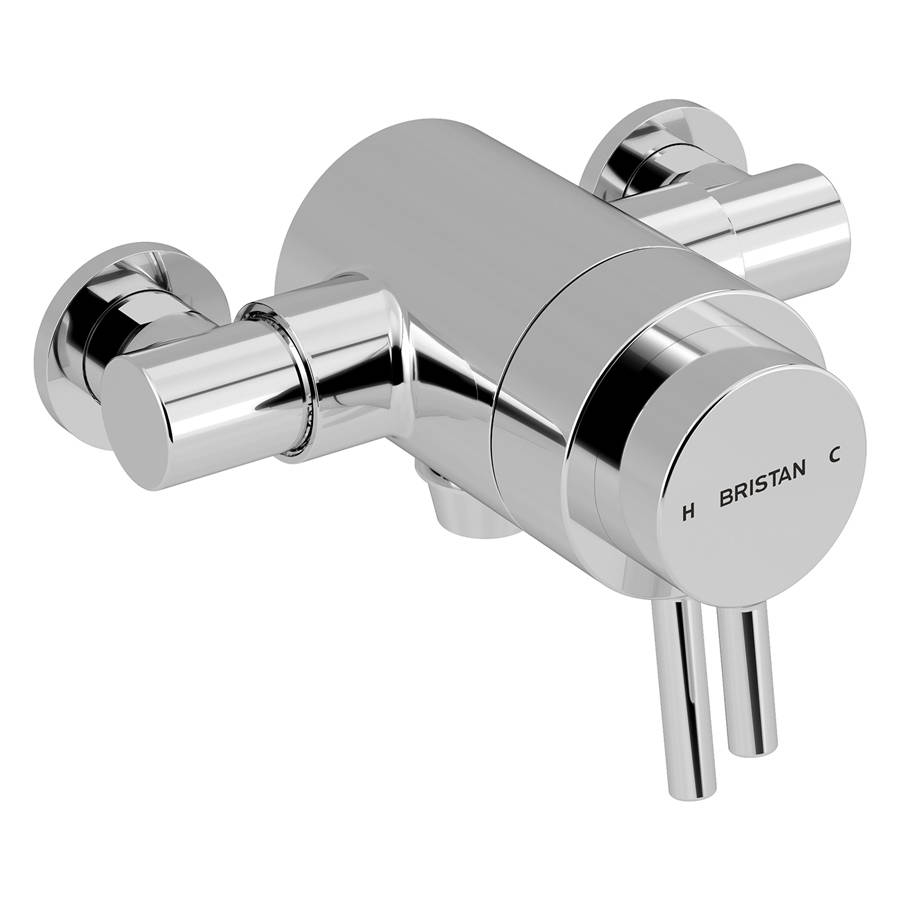 WS-Bristan Prism Thermostatic Exposed Dual Control Bottom Outlet Shower Valve-1