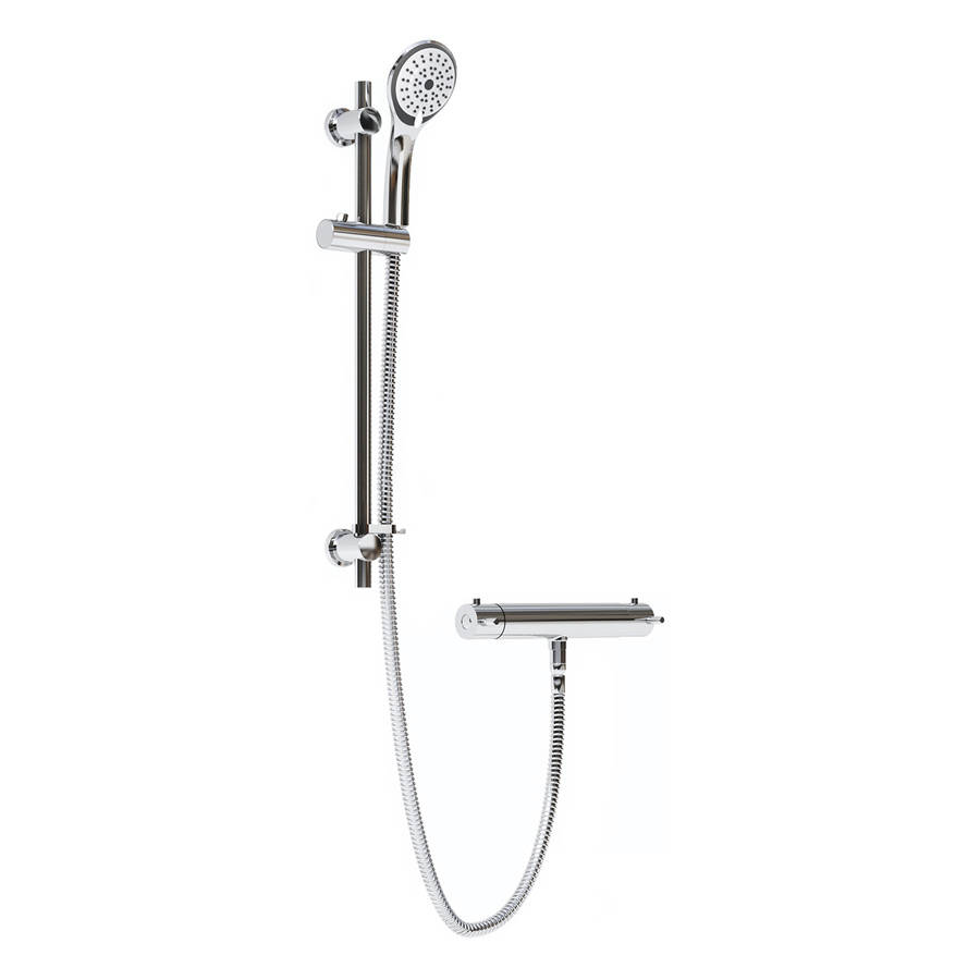 WS-Bristan Prism Thermostatic Cool Touch Bar Shower with Adjustable Riser & Shower Kit-1