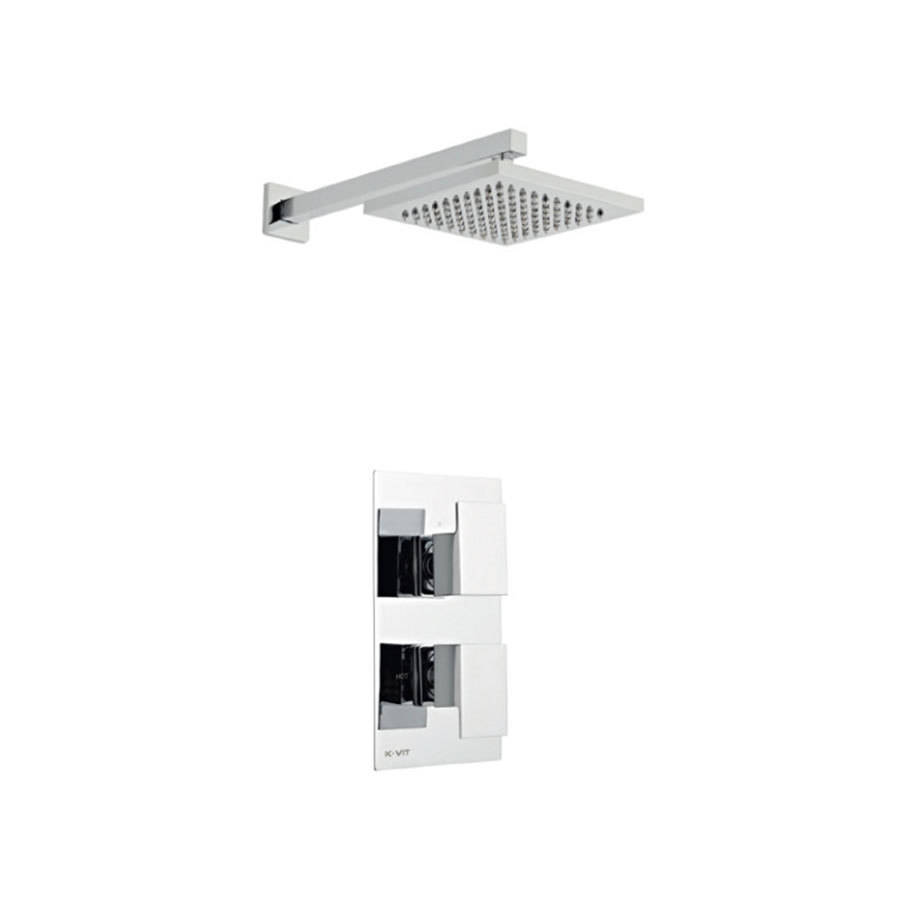 Kartell Element Thermostatic Concealed Shower Valve with Fixed Overhead Drencher