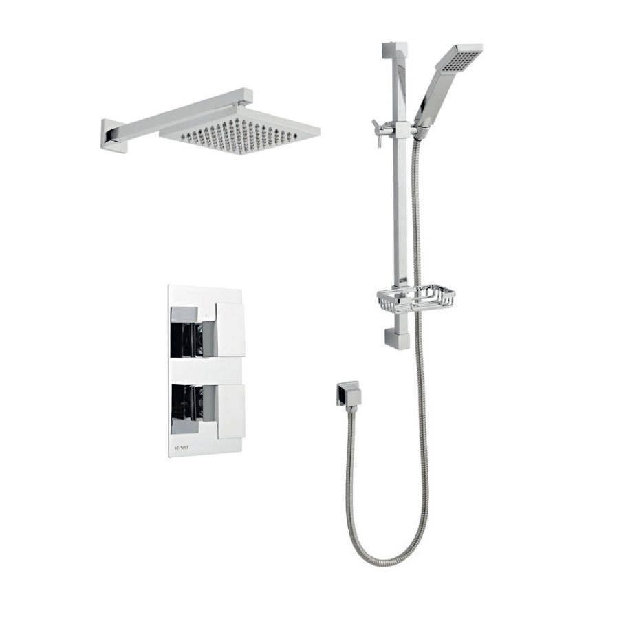 Kartell Element Thermostatic Concealed Shower Valve with Fixed and Adjustable Heads