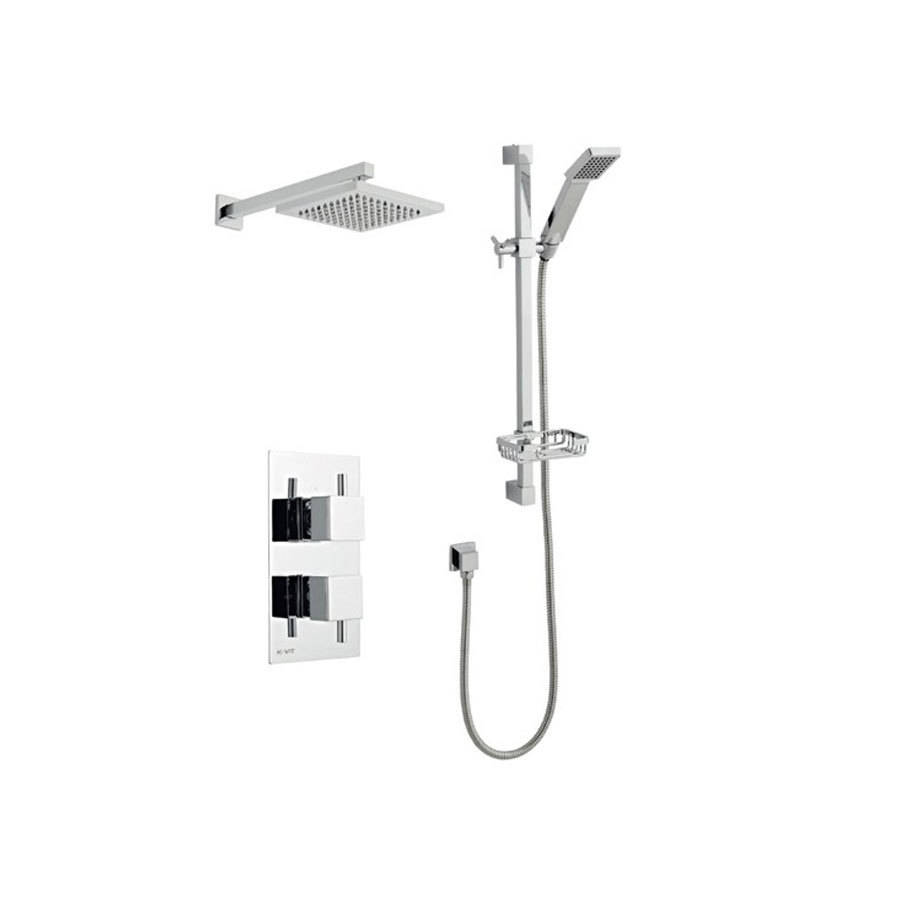 Kartell Pure Thermostatic Concealed Shower Valve with Fixed and Adjustable Heads
