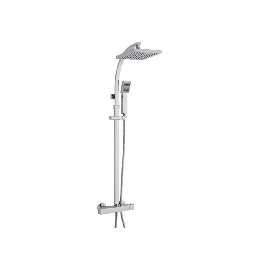 Kartell Pure Thermostatic Exposed Bar Shower Valve with Slimline Drencher and Adjustable Handset