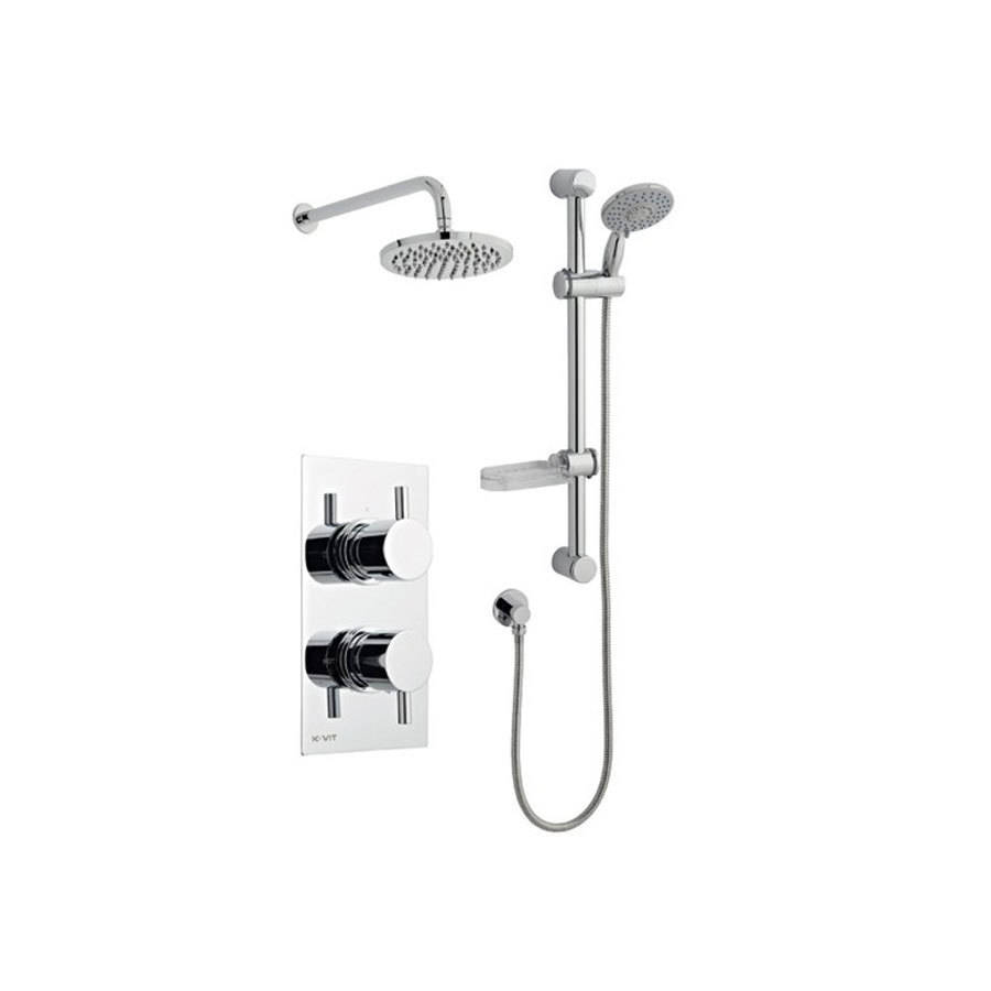 Kartell Plan Thermostatic Concealed Shower Valve with Fixed and Adjustable Heads