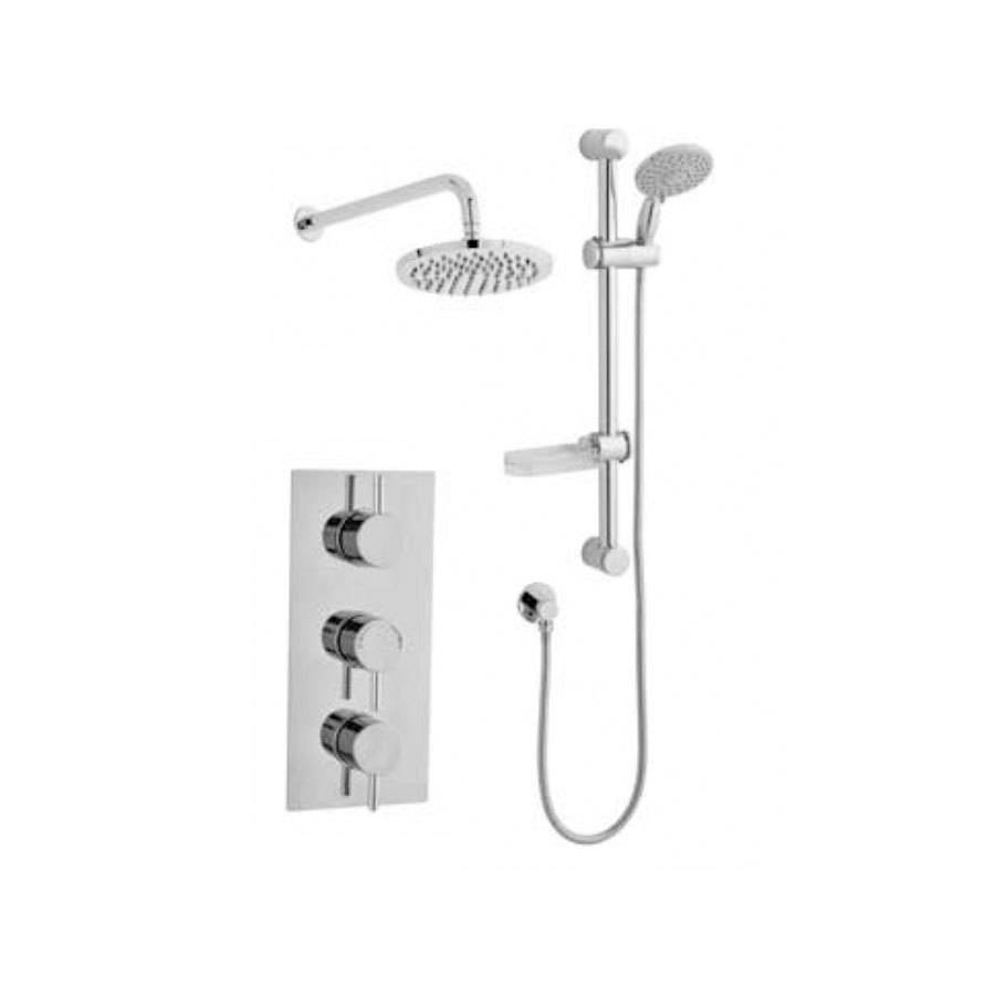 Kartell Plan Triple Thermostatic Concealed Shower Valve with Fixed and Adjustable Heads