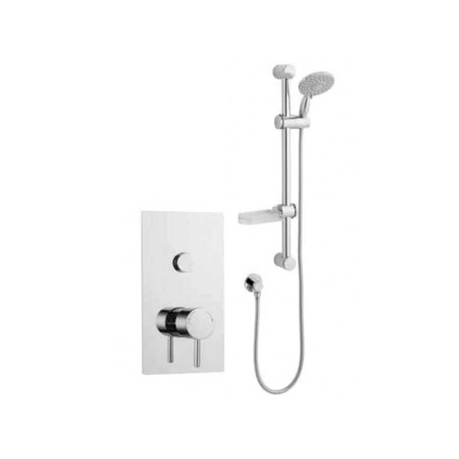 Kartell Plan Single Round Push Button Thermostatic Concealed Shower Valve with Adjustable Slide Rail Kit